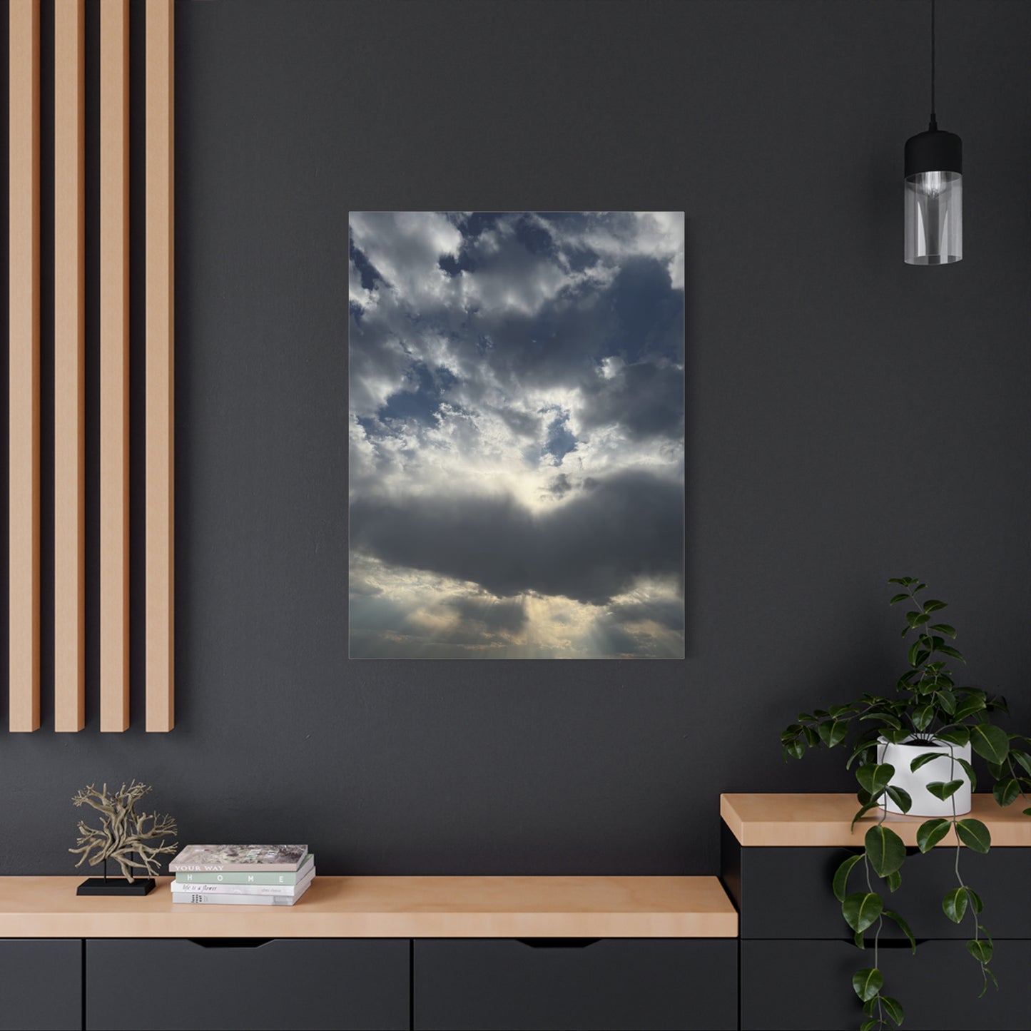 Cloudy Sky Canvas Art - Stretched Matte Wall Decor