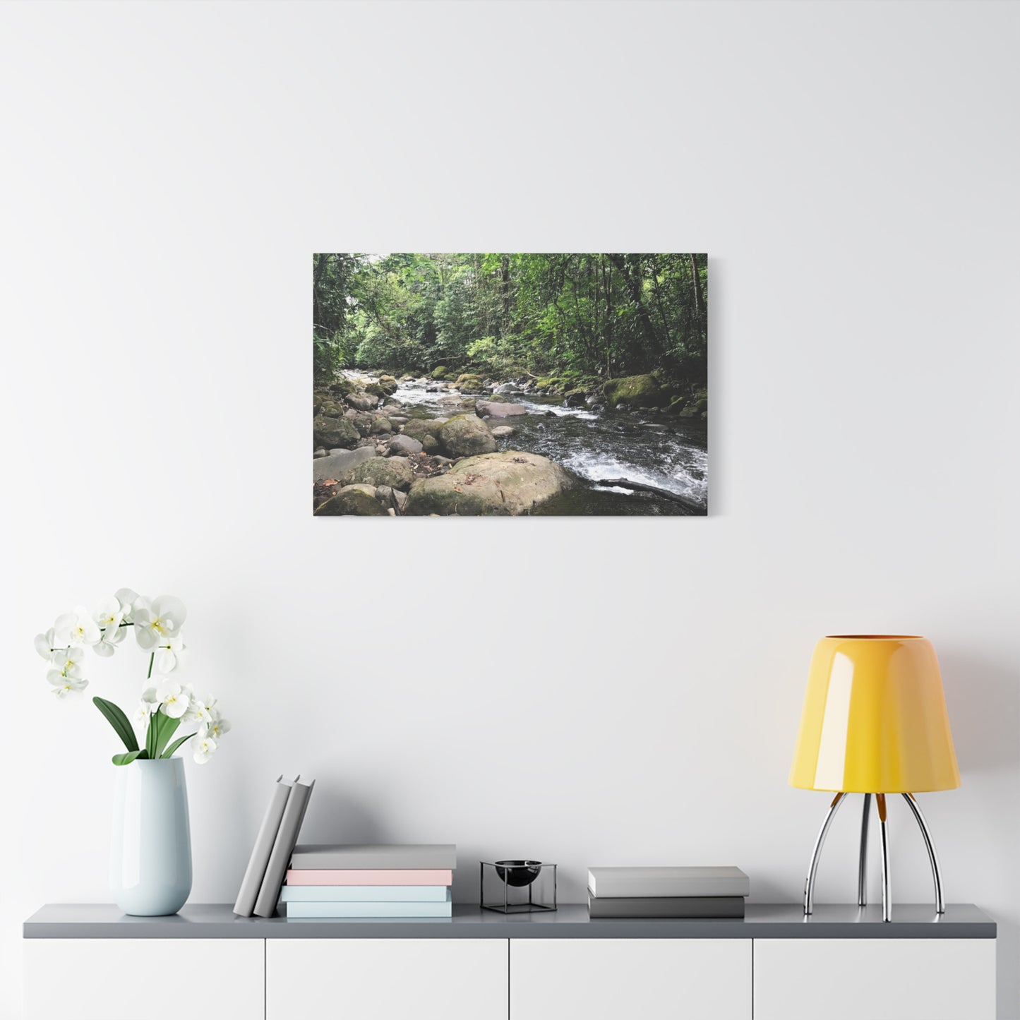 Serene Nature Canvas Wall Art – Tranquil River Landscape, 1.25" Stretched Print