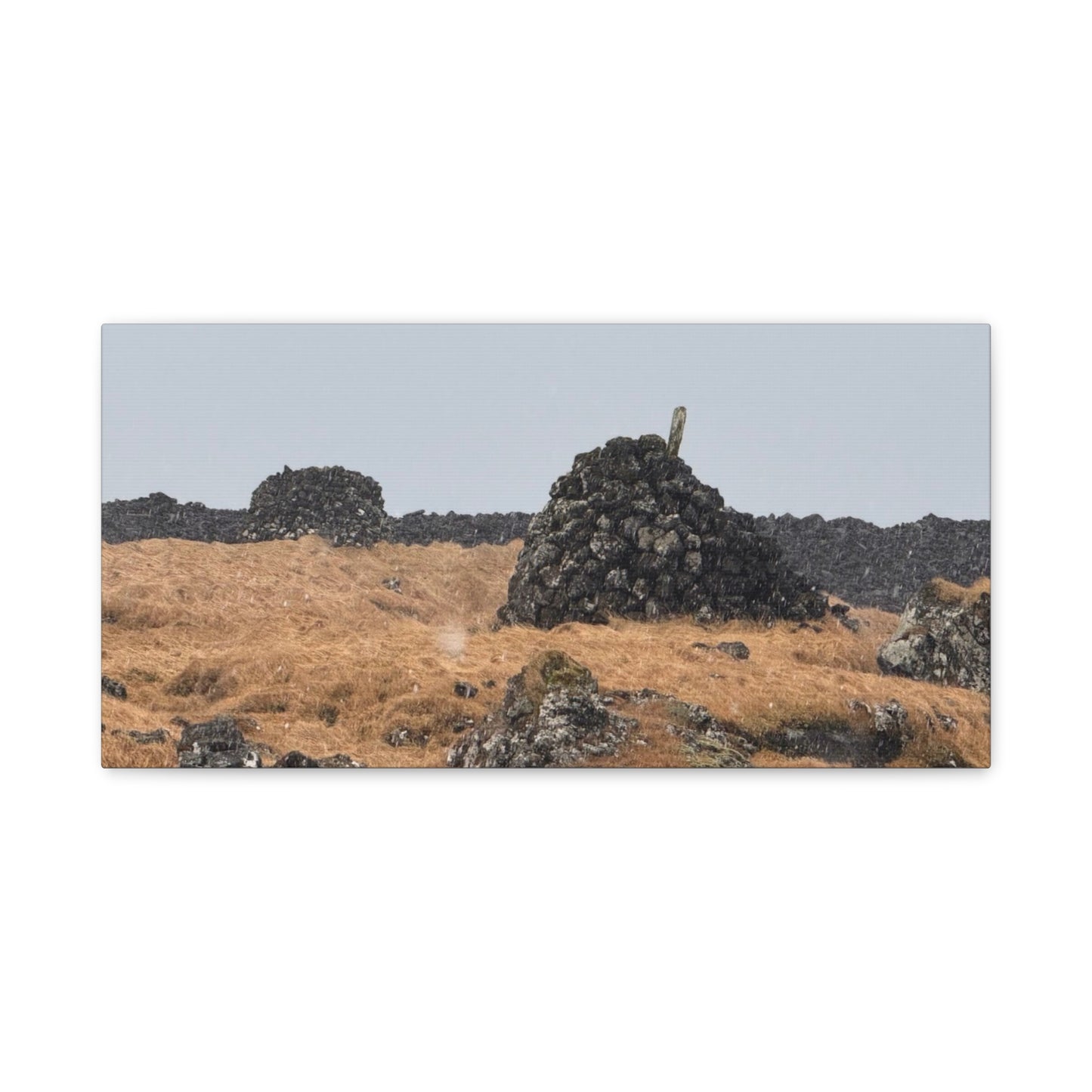 Nature-Inspired Stretched Canvas Art - Tranquil Rock Formation