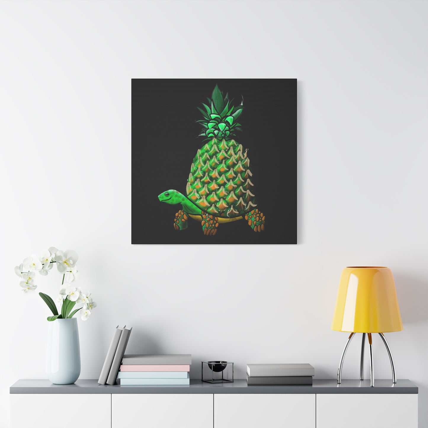 Tropical Turtle Canvas Art - Fun Pineapple Design for Home Décor