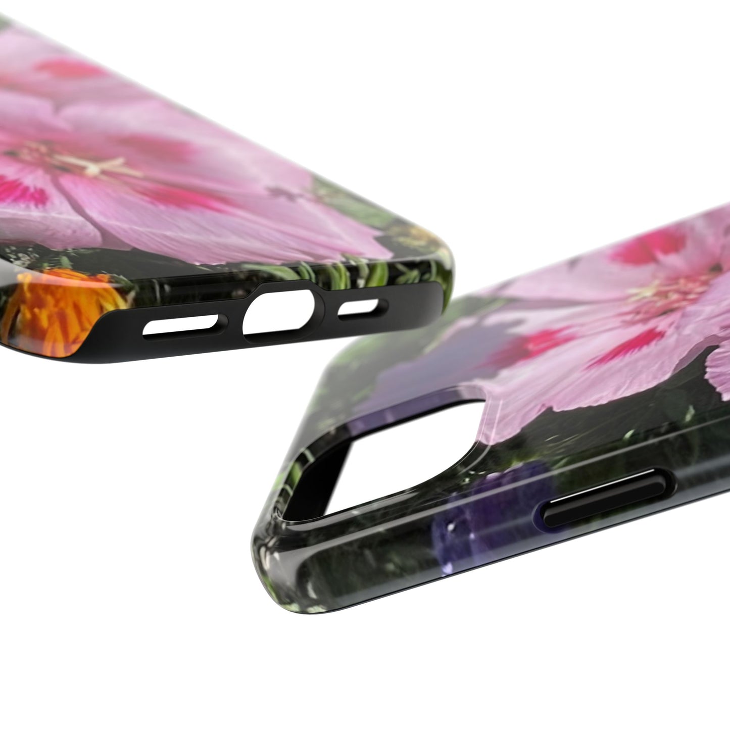 Vibrant Floral Tough Phone Case - Durable Protection with Stunning Pink Flowers