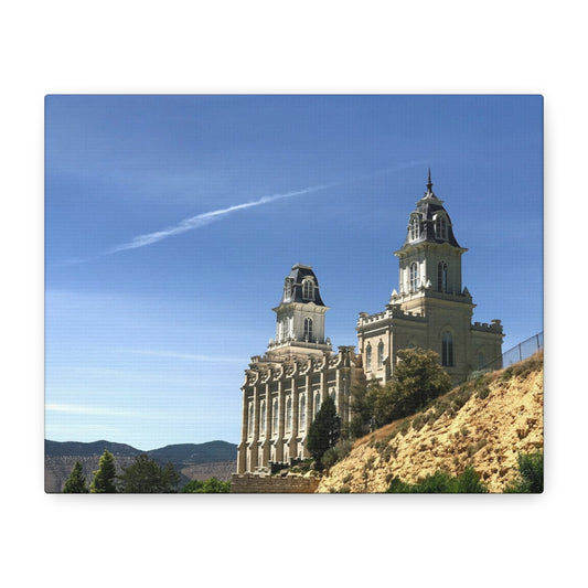 Stretched Matte Canvas Print of Historic Architecture Manti Temple LDS