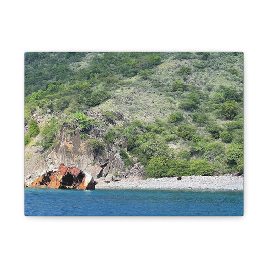 Nature Landscape Canvas Wall Art - Tranquil Seaside View Nevis