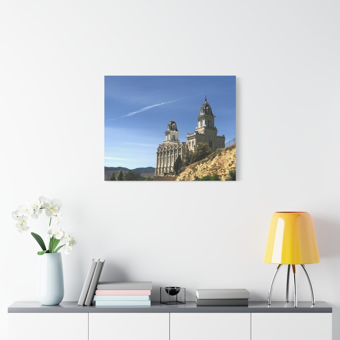 Stretched Matte Canvas Print of Historic Architecture Manti Temple LDS