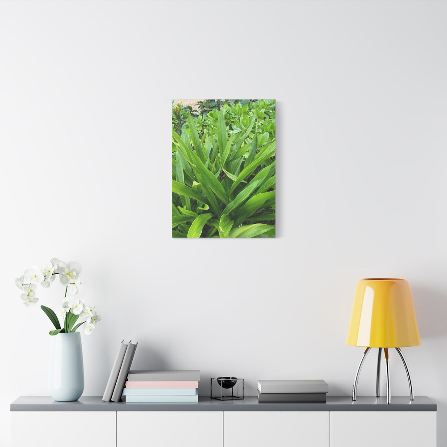 Nature-Inspired Matte Canvas Wall Art - Lush Greenery with snail