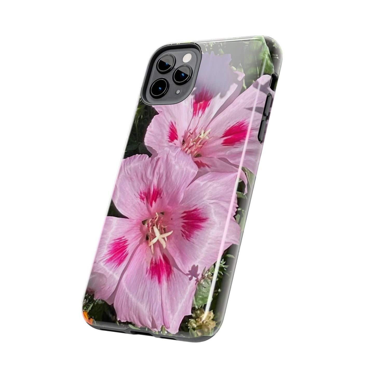 Vibrant Floral Tough Phone Case - Durable Protection with Stunning Pink Flowers