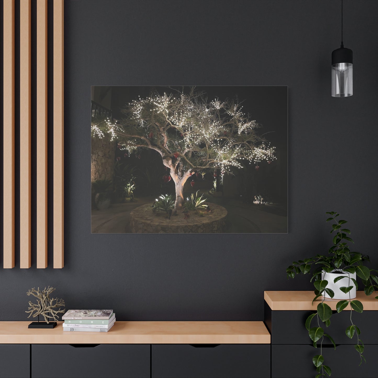 Holiday Canvas Art: Illuminated Tree Wall Decor