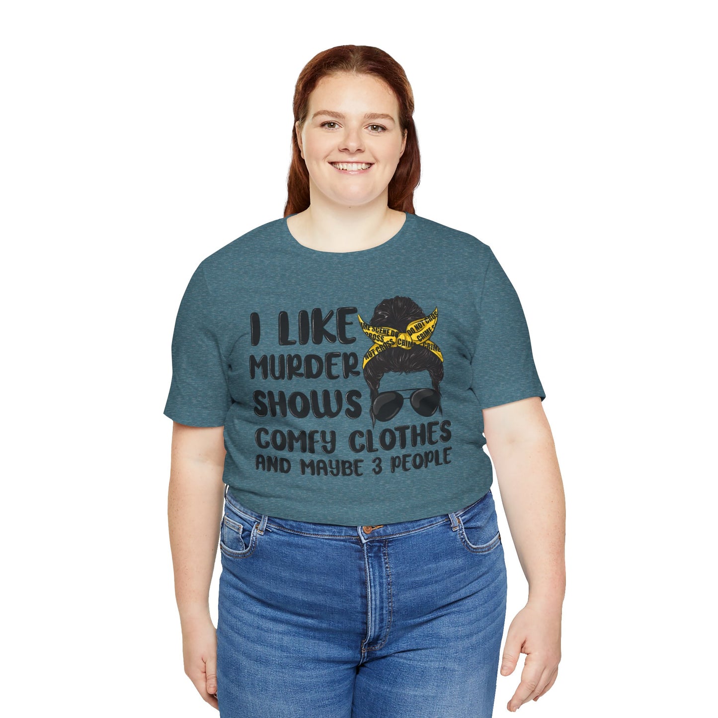 "I Like Murder Shows" Unisex Jersey Tee - Comfy Casual Shirt for True Crime Fans