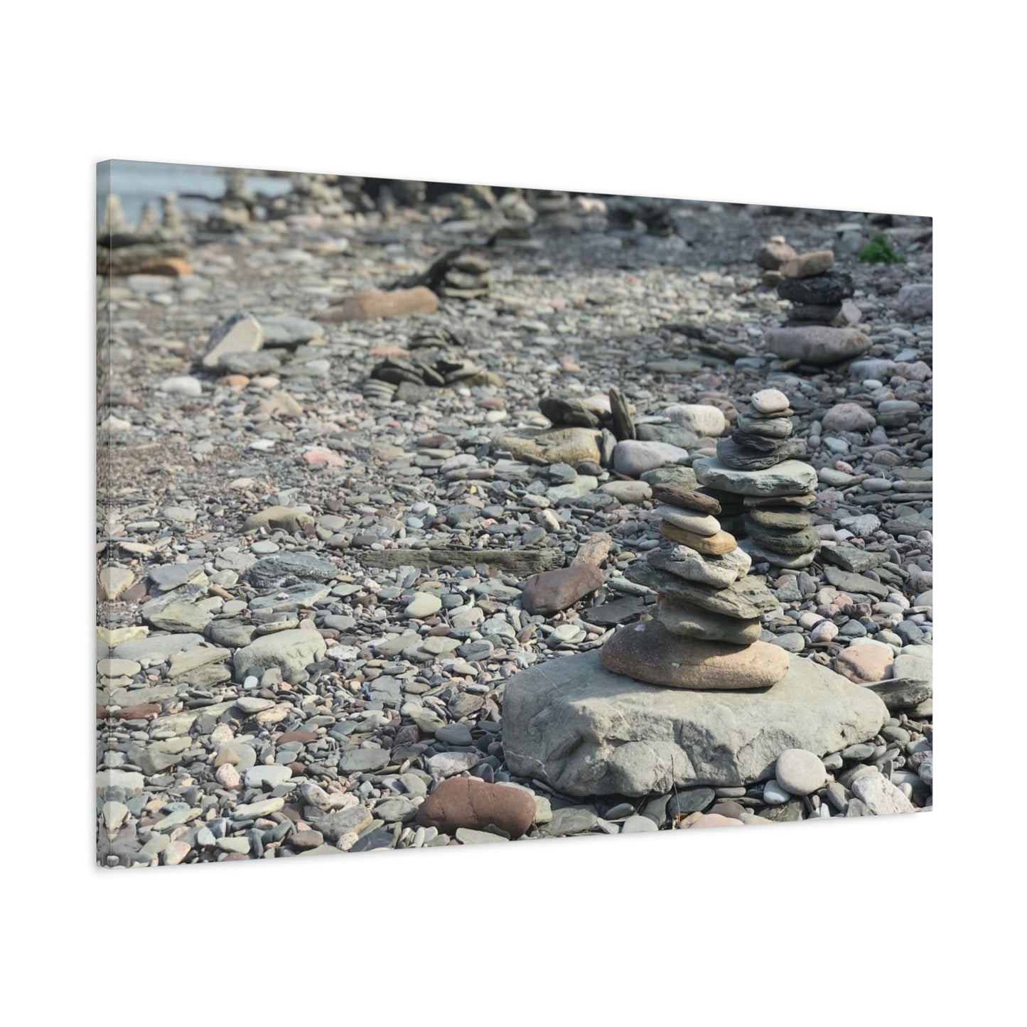 Serene Rock Balancing Canvas Art - 1.25" Matte Stretched Wall Décor