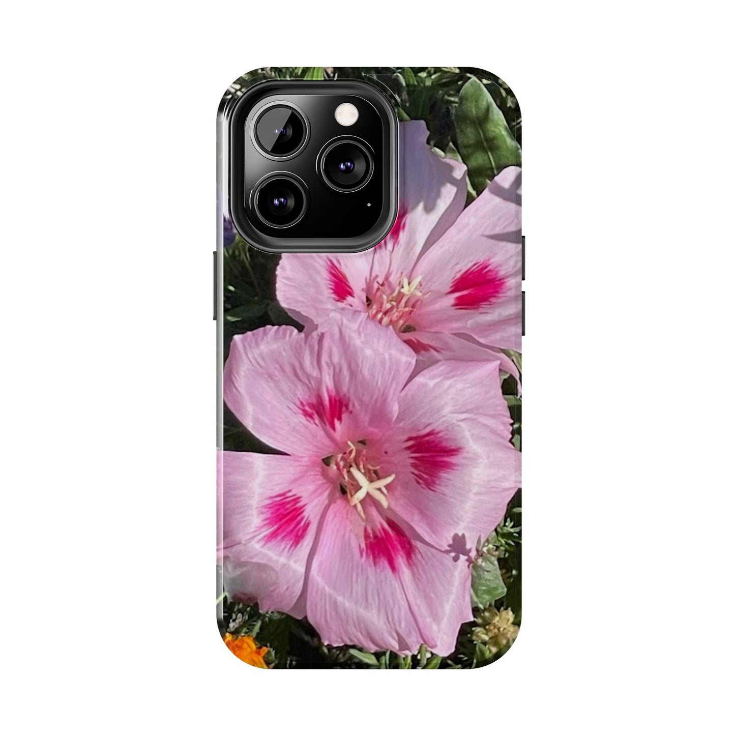 Vibrant Floral Tough Phone Case - Durable Protection with Stunning Pink Flowers