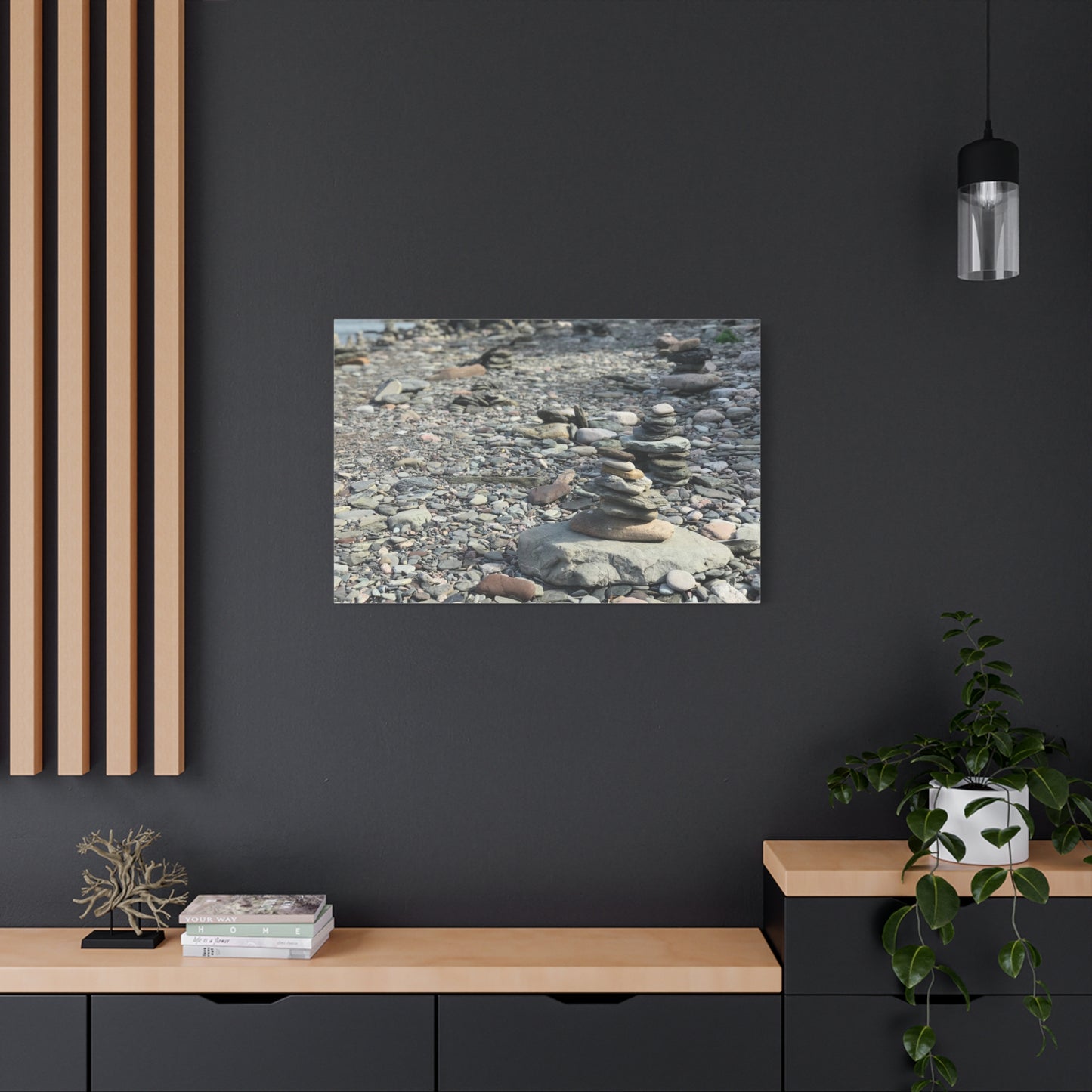 Serene Rock Balancing Canvas Art - 1.25" Matte Stretched Wall Décor