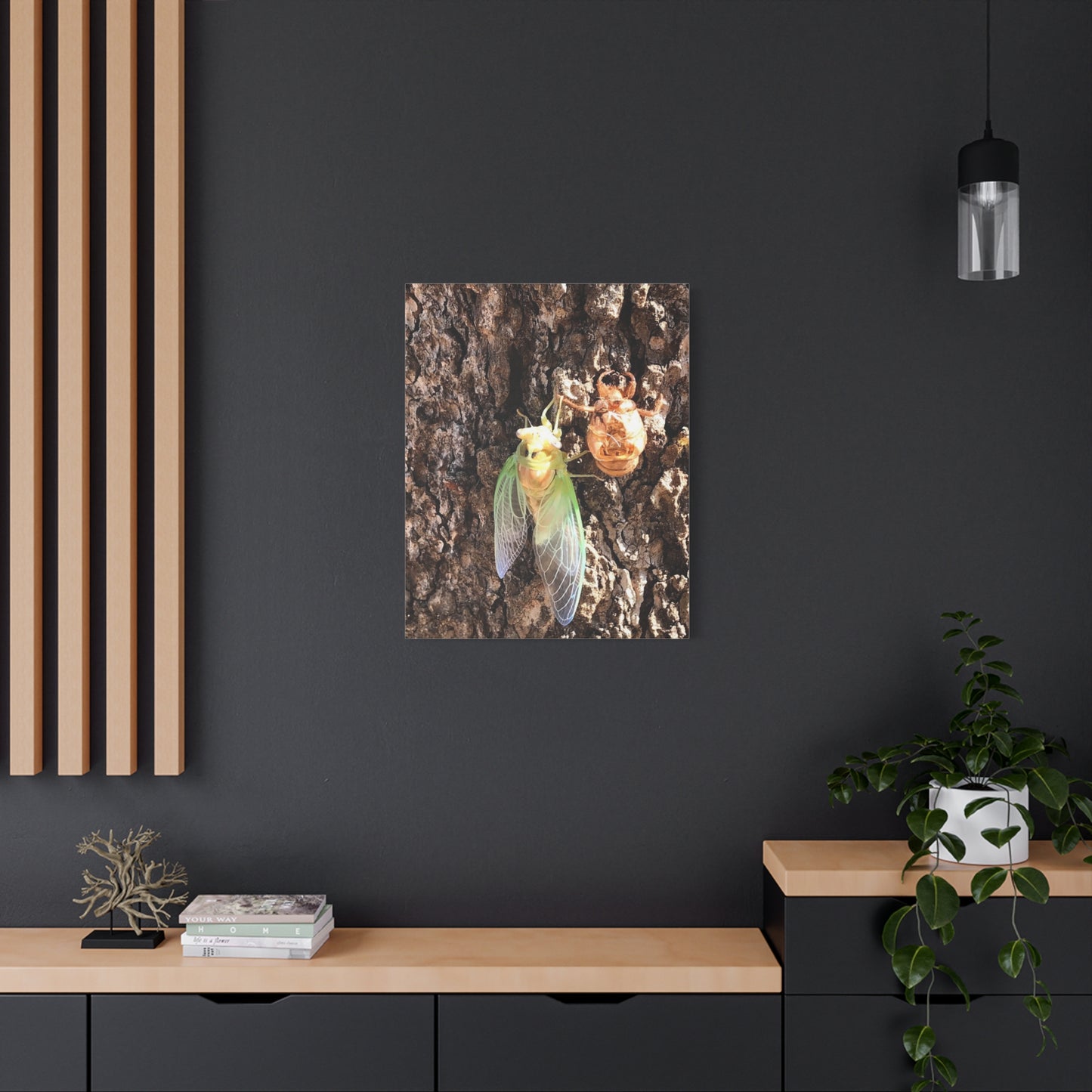 Nature-Inspired Wall Art: Cicada Lifecycle Canvas Print