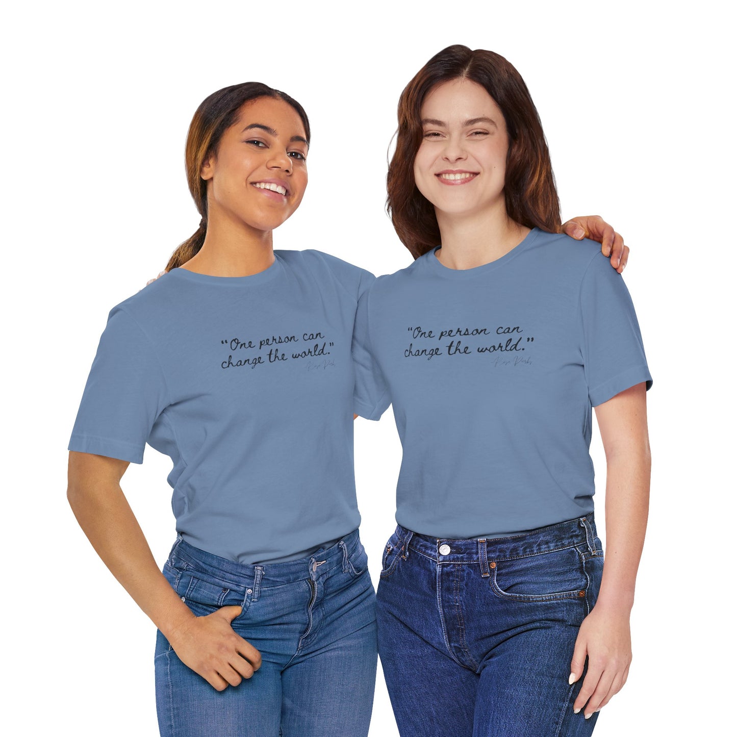 Rosa Parks Inspirational Quote Tee - "One Person Can Change The World" Unisex Jersey Short Sleeve Shirt