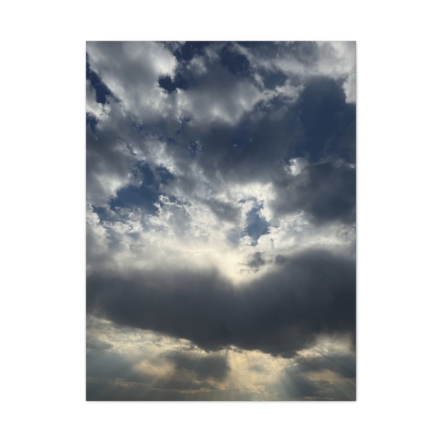 Cloudy Sky Canvas Art - Stretched Matte Wall Decor