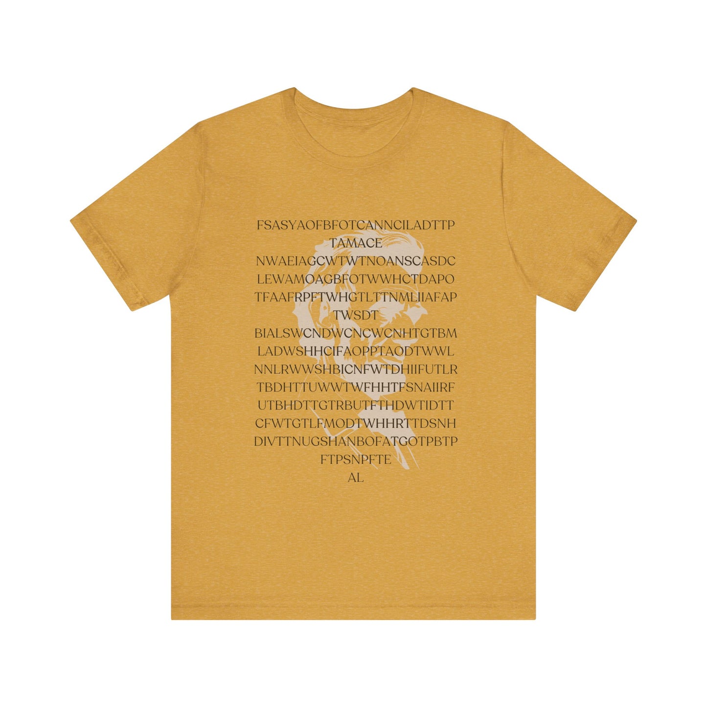 Lincoln's Gettysburg Address Unisex Jersey Short Sleeve Tee with Text Design