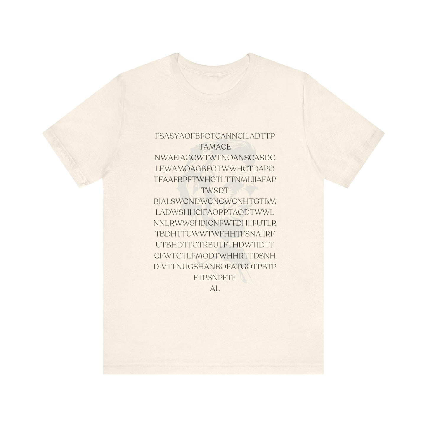 Lincoln's Gettysburg Address Unisex Jersey Short Sleeve Tee with Text Design