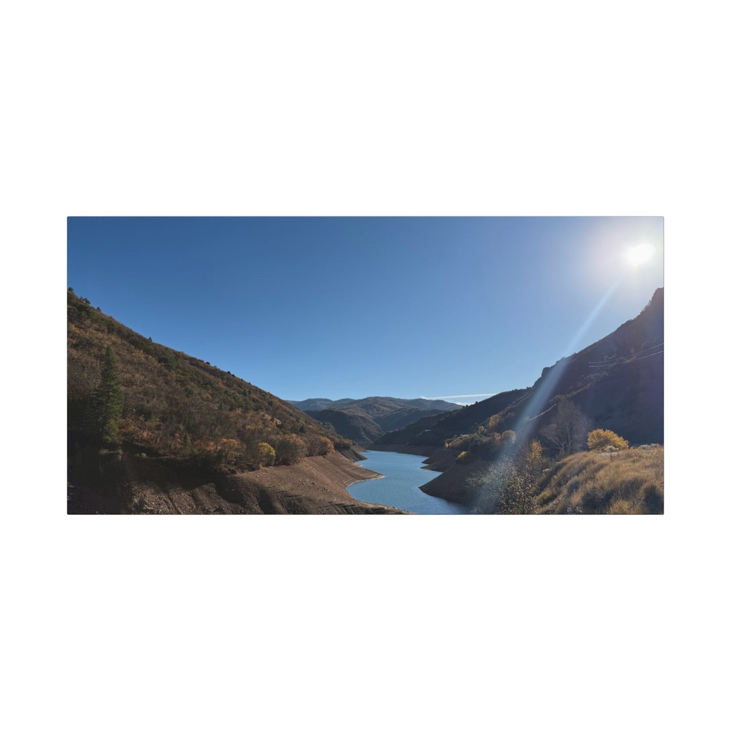 Scenic Landscape Canvas Wall Art – Tranquil Mountain River Design