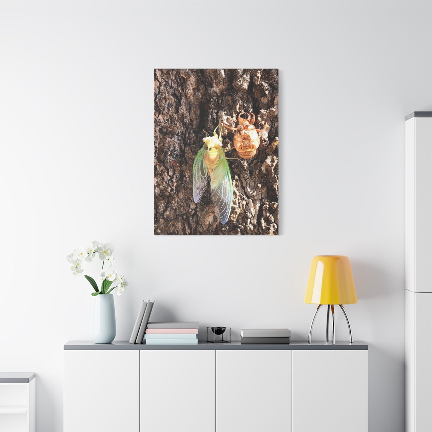 Nature-Inspired Wall Art: Cicada Lifecycle Canvas Print