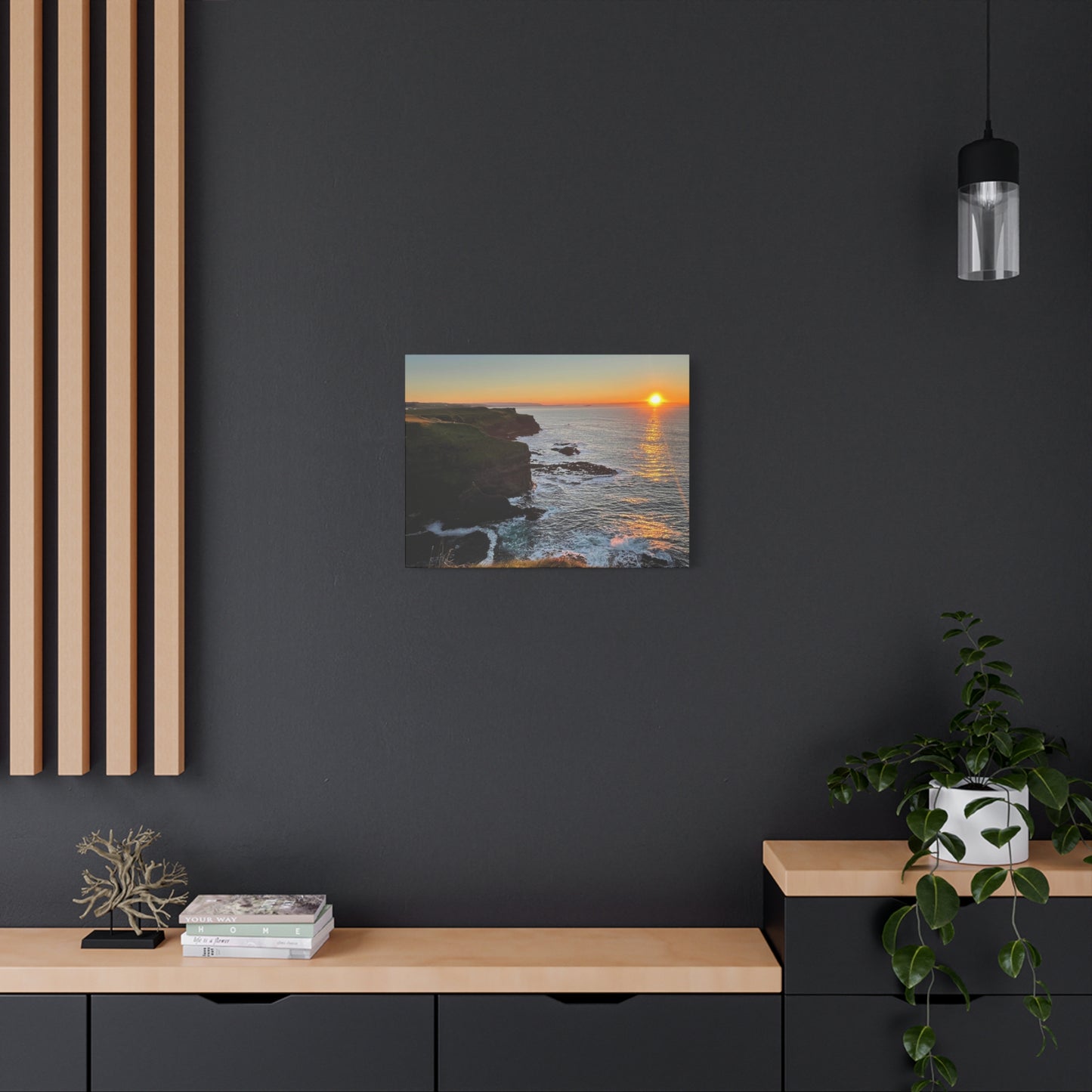 Ocean Sunset Canvas Wall Art - Scenic Coastal Horizon