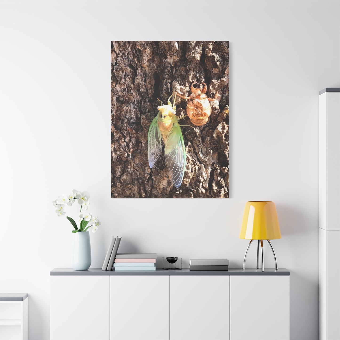 Nature-Inspired Wall Art: Cicada Lifecycle Canvas Print