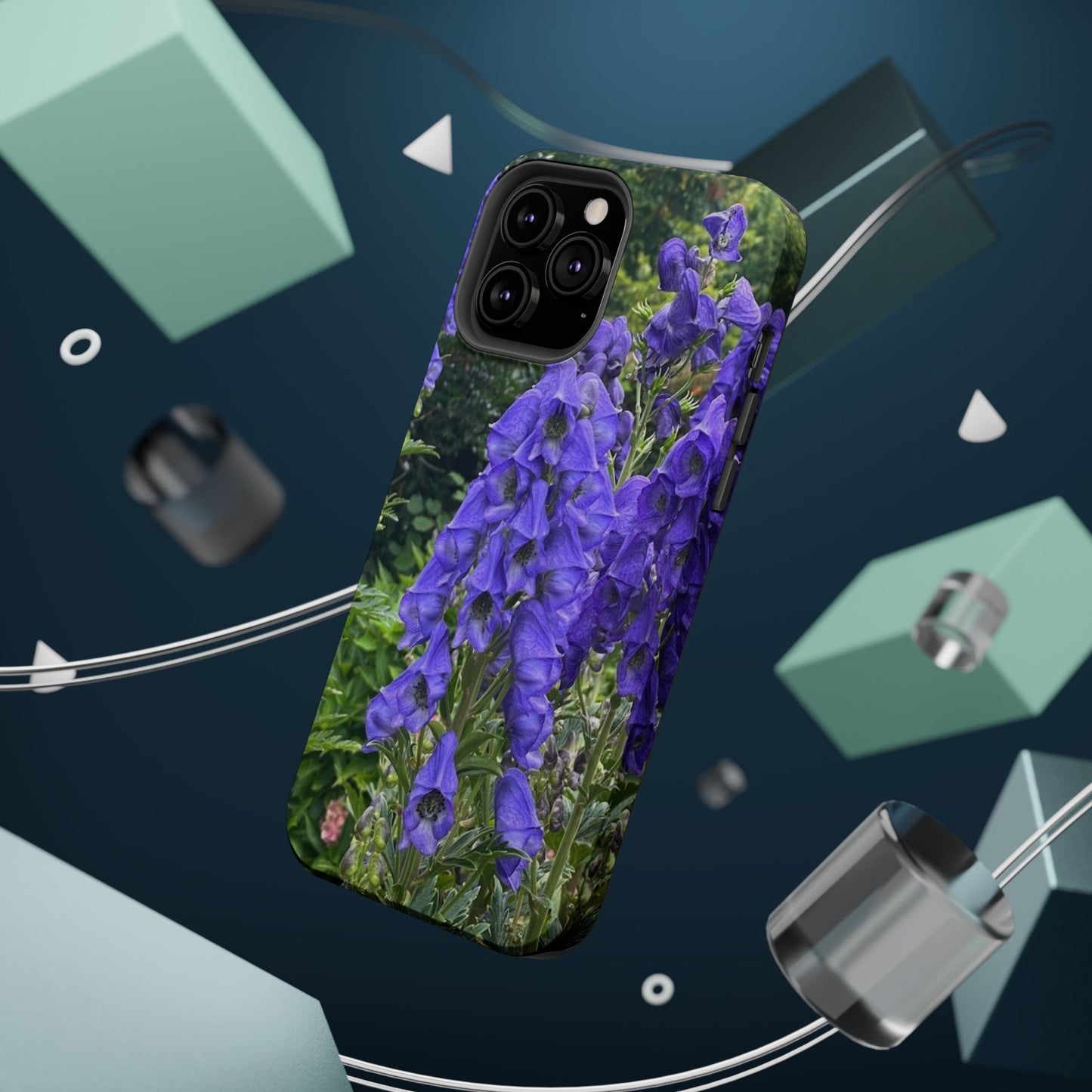 Floral Magnetic Tough Case - Vibrant Purple Flower Design for Resilience and Style