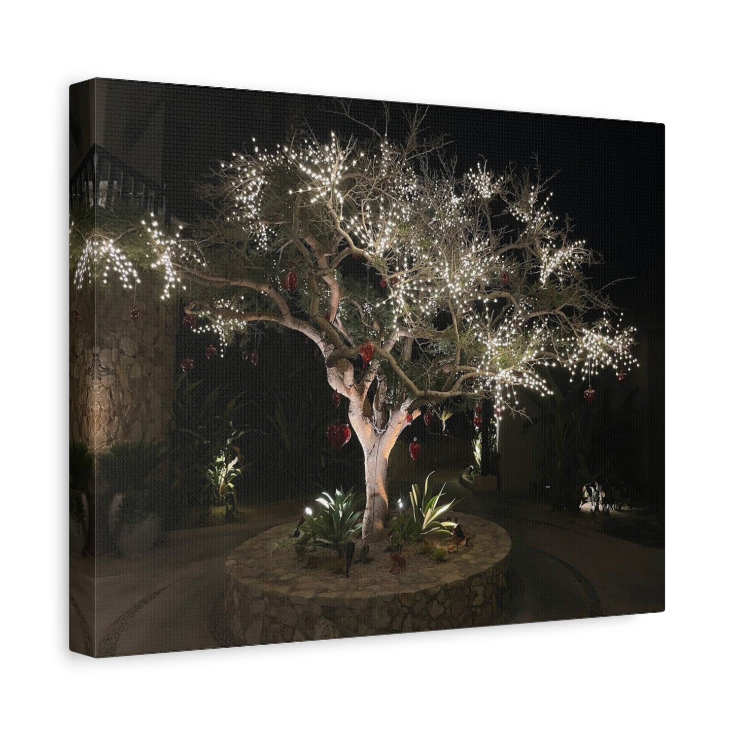 Holiday Canvas Art: Illuminated Tree Wall Decor