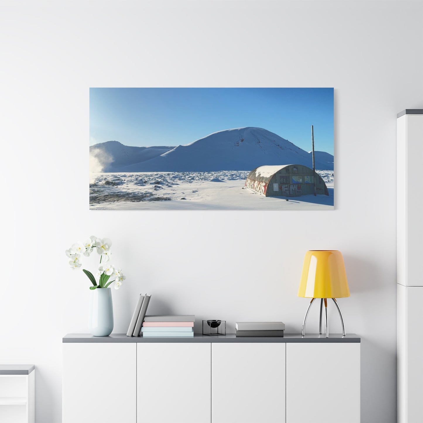 Snow-Covered Landscape Canvas Art - Stretched Matte Print