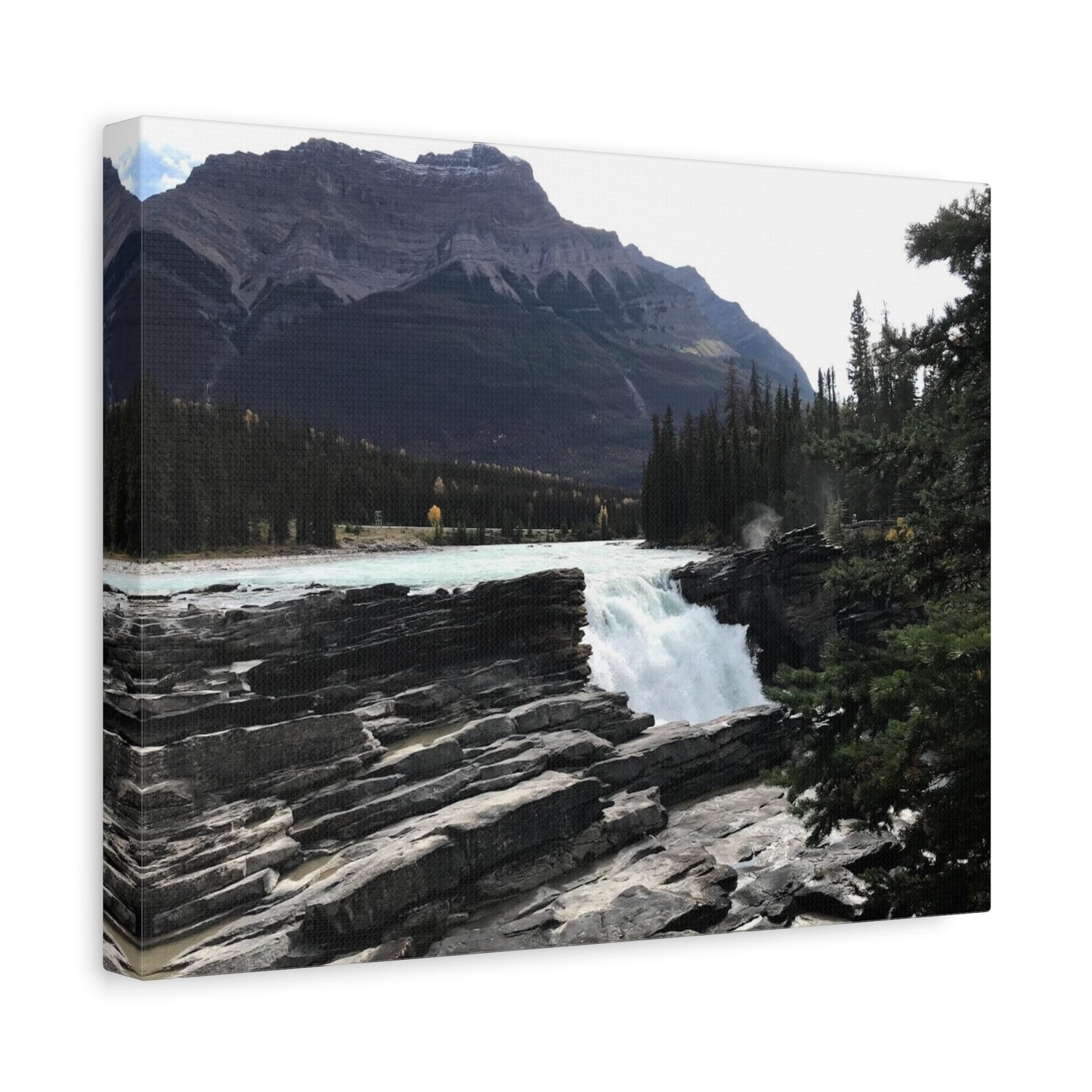 Mountain Waterfall Canvas Art - Stretched Wall Decor for Nature Lovers