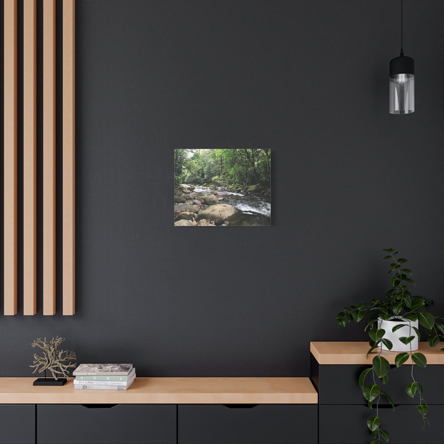 Serene Nature Canvas Wall Art – Tranquil River Landscape, 1.25" Stretched Print