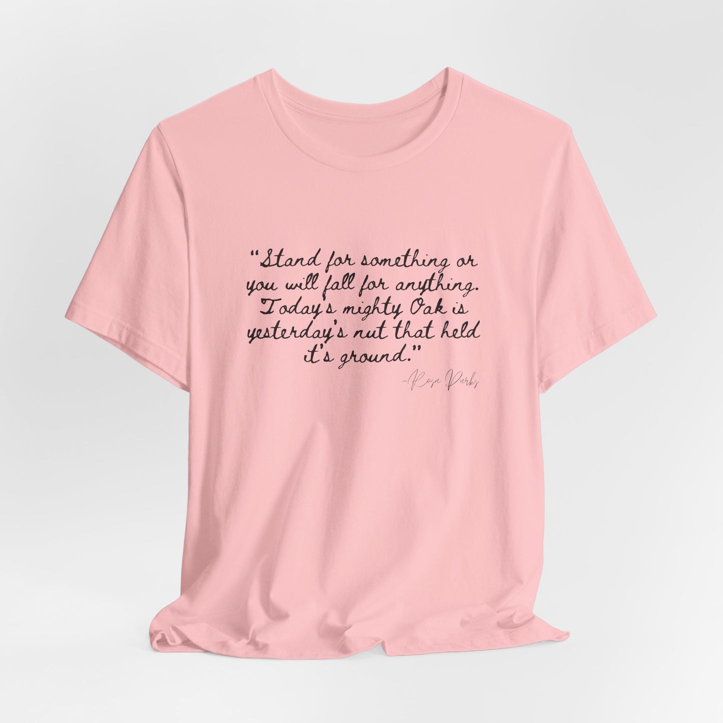 Inspirational Quote Unisex Tee - "Stand for Something" Rosa Parks