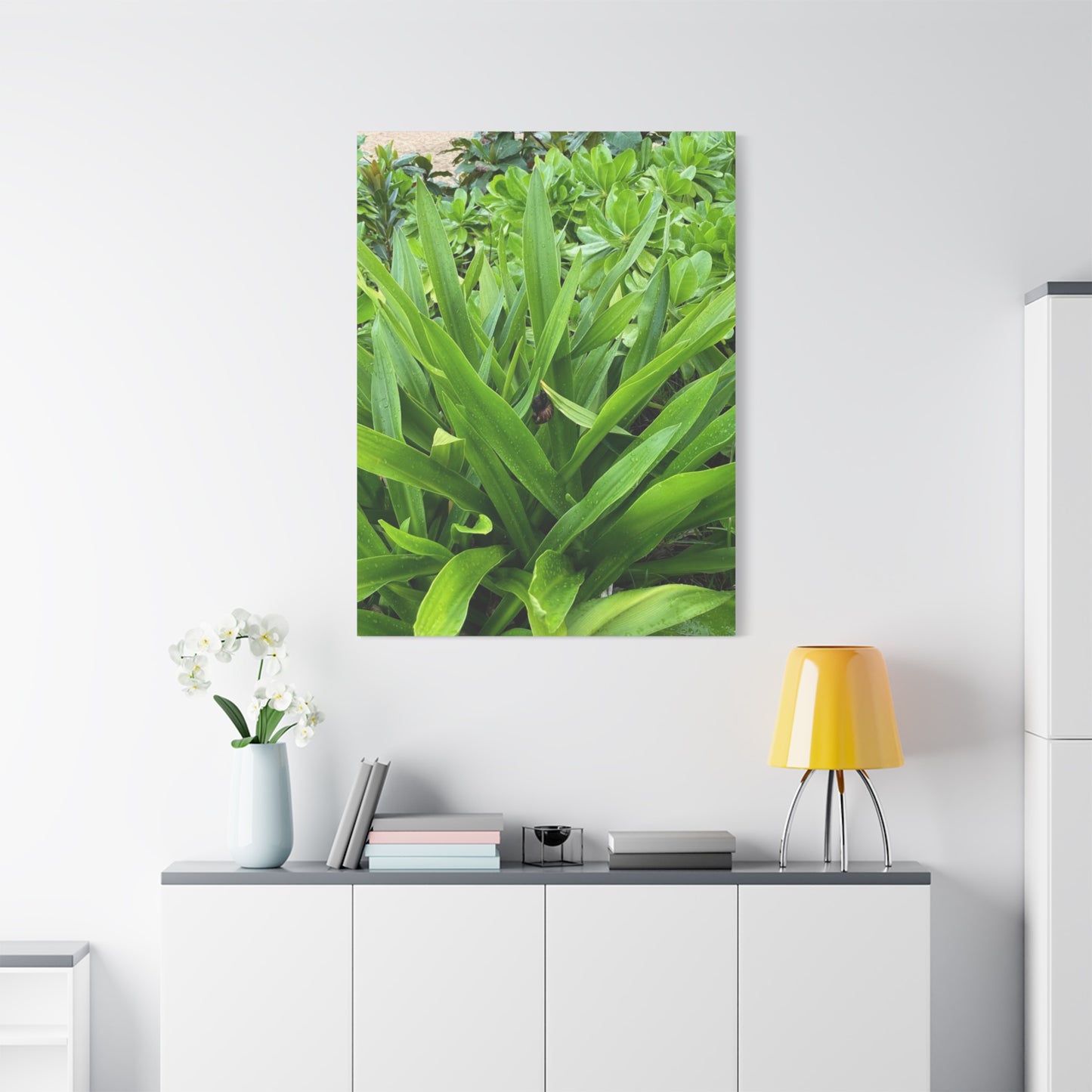 Nature-Inspired Matte Canvas Wall Art - Lush Greenery with snail