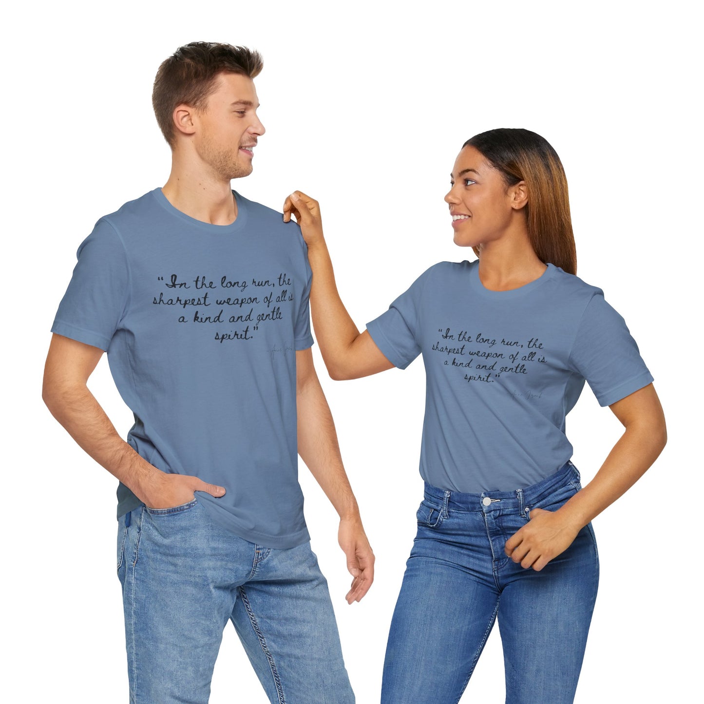 "In the long run..." Anne Frank Inspirational Quote Tee - Kind and Gentle Spirit