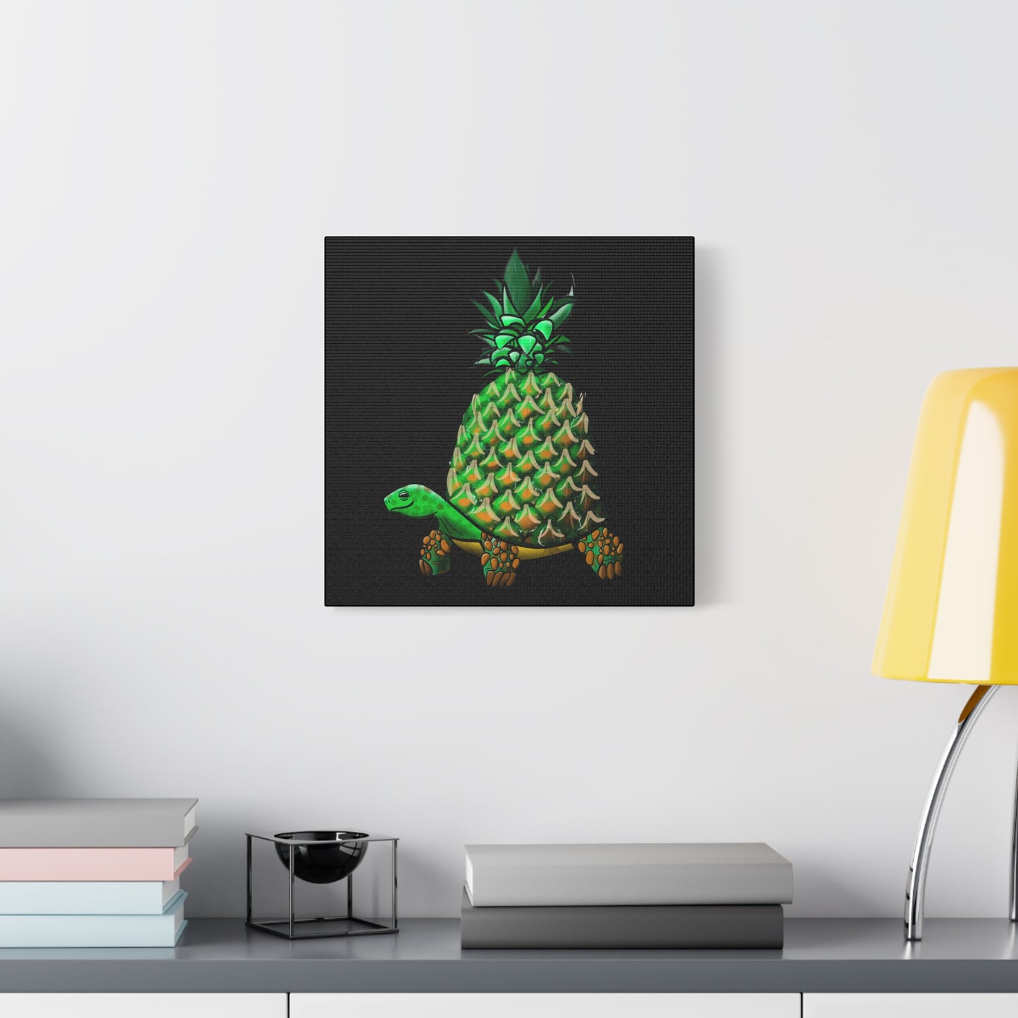 Tropical Turtle Canvas Art - Fun Pineapple Design for Home Décor
