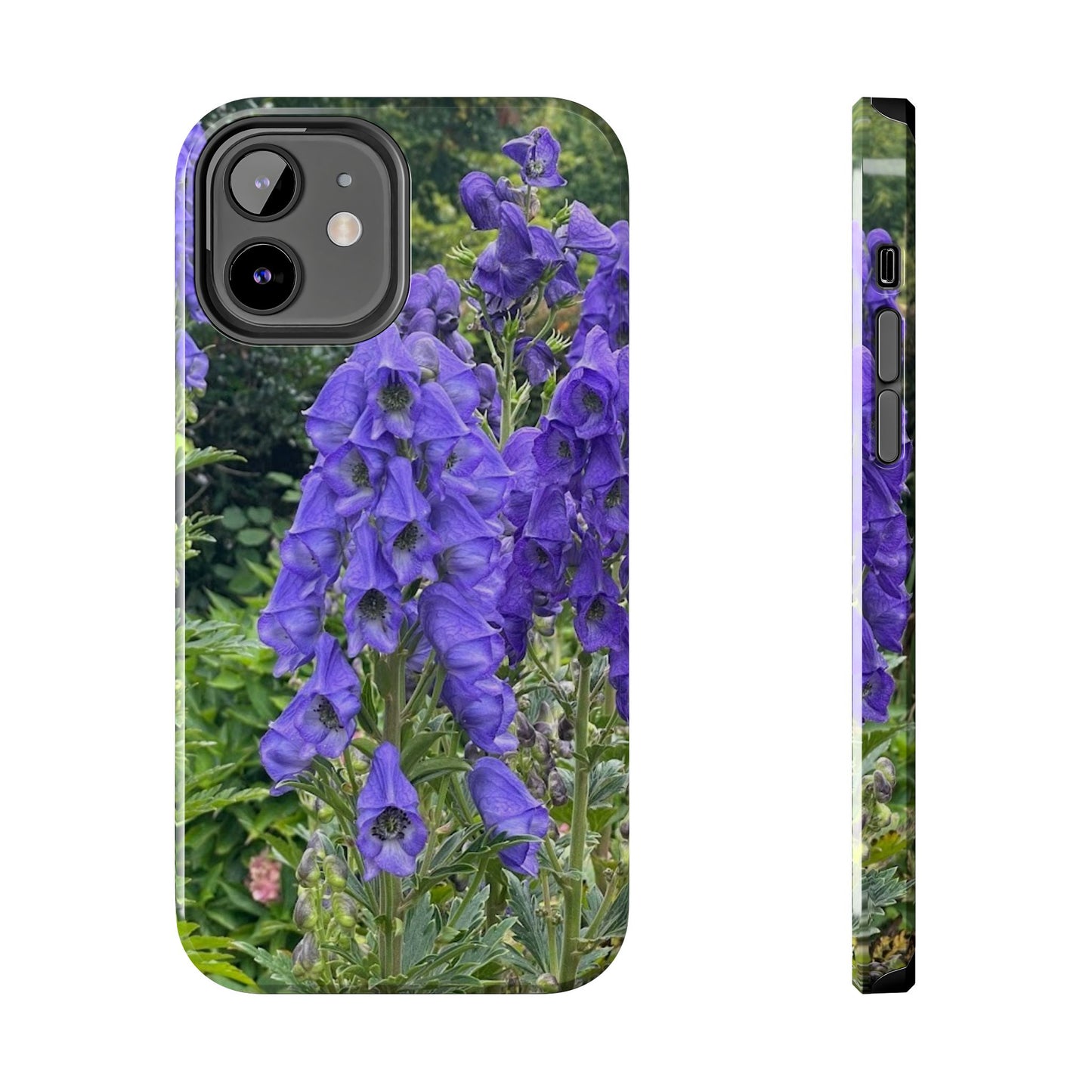 Elegant Floral Tough Phone Case - Purple Aconite Design