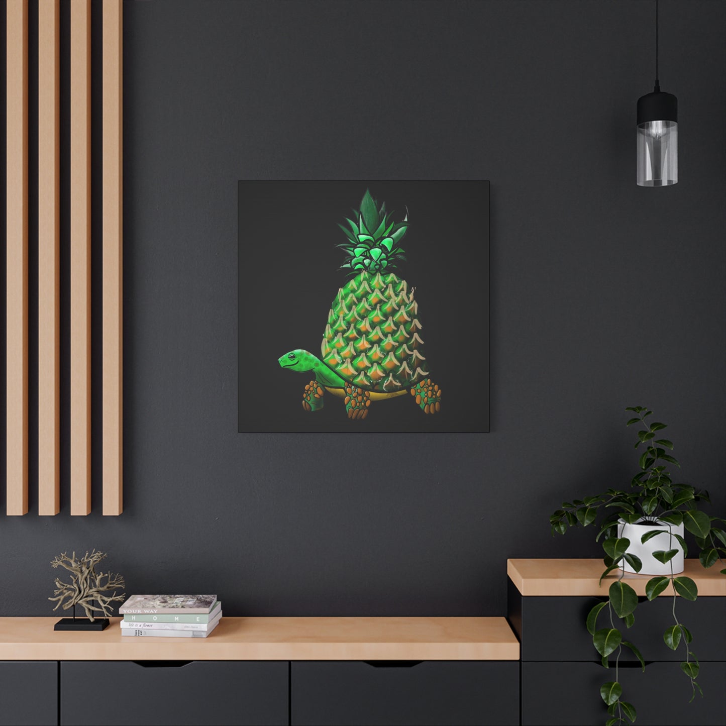 Tropical Turtle Canvas Art - Fun Pineapple Design for Home Décor
