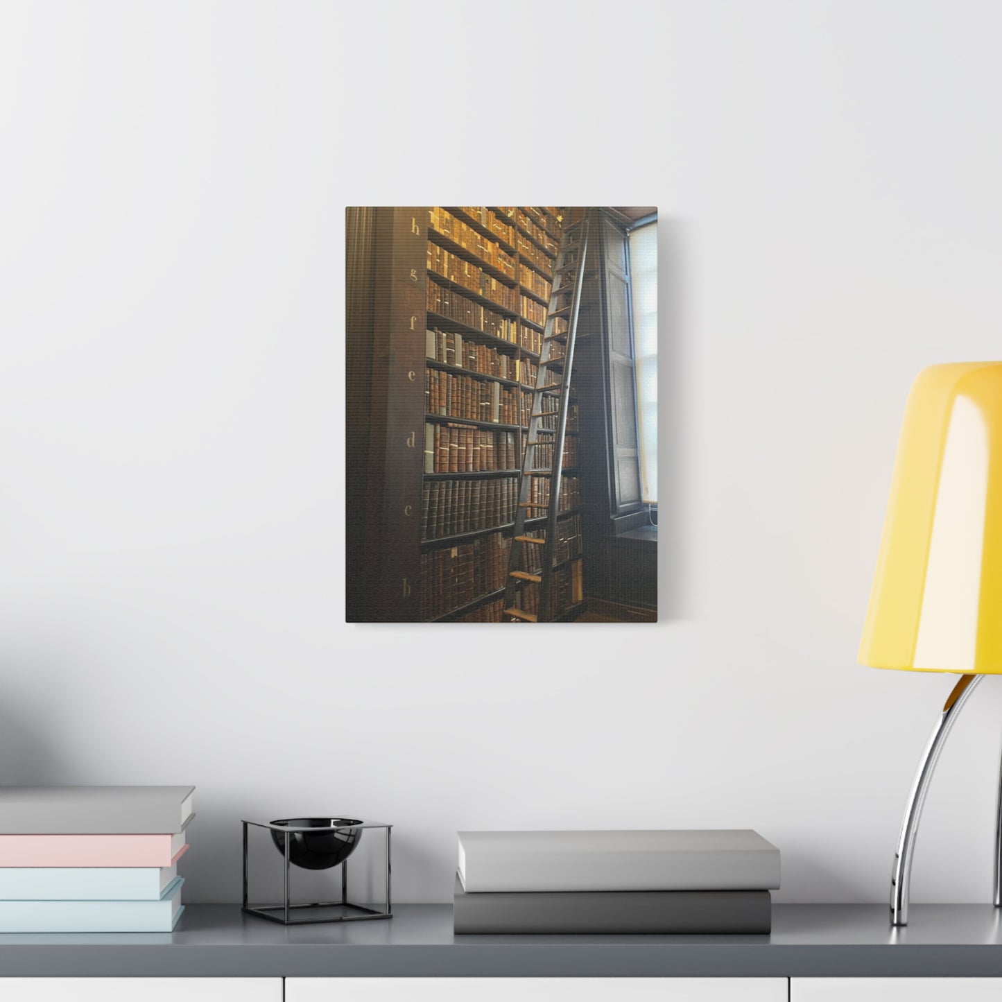Library Wall Art | Vintage Bookcase Canvas Print - Trinity College Long Room