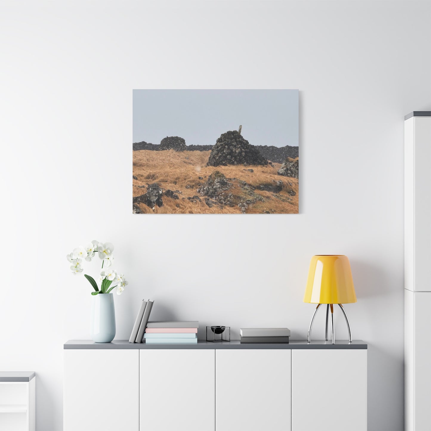 Nature-Inspired Stretched Canvas Art - Tranquil Rock Formation