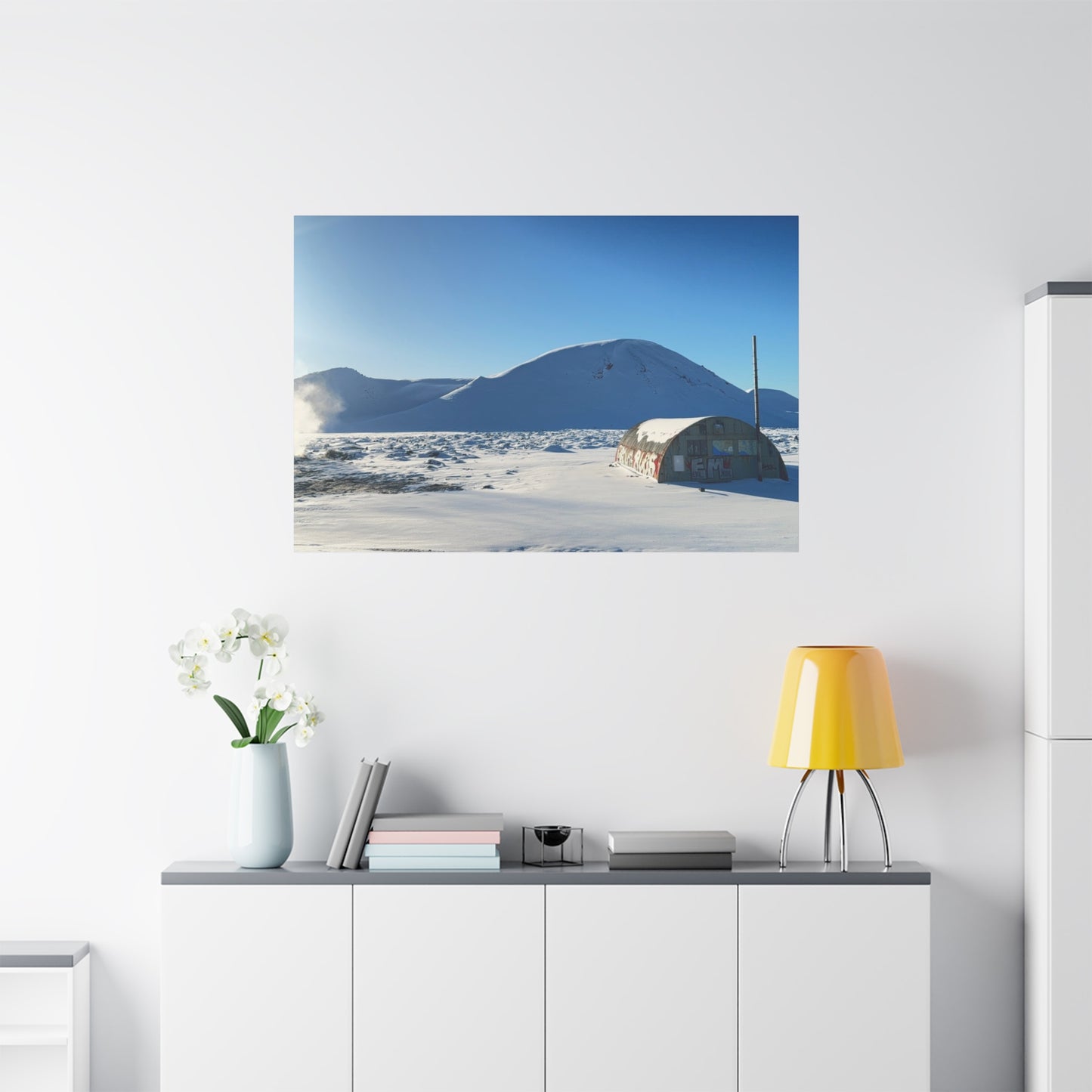 Snow-Covered Landscape Canvas Art - Stretched Matte Print
