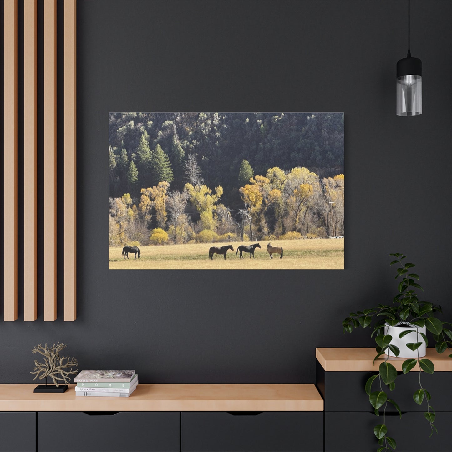 Scenic Horse Canvas Print - Rustic Wall Art for Nature Lovers