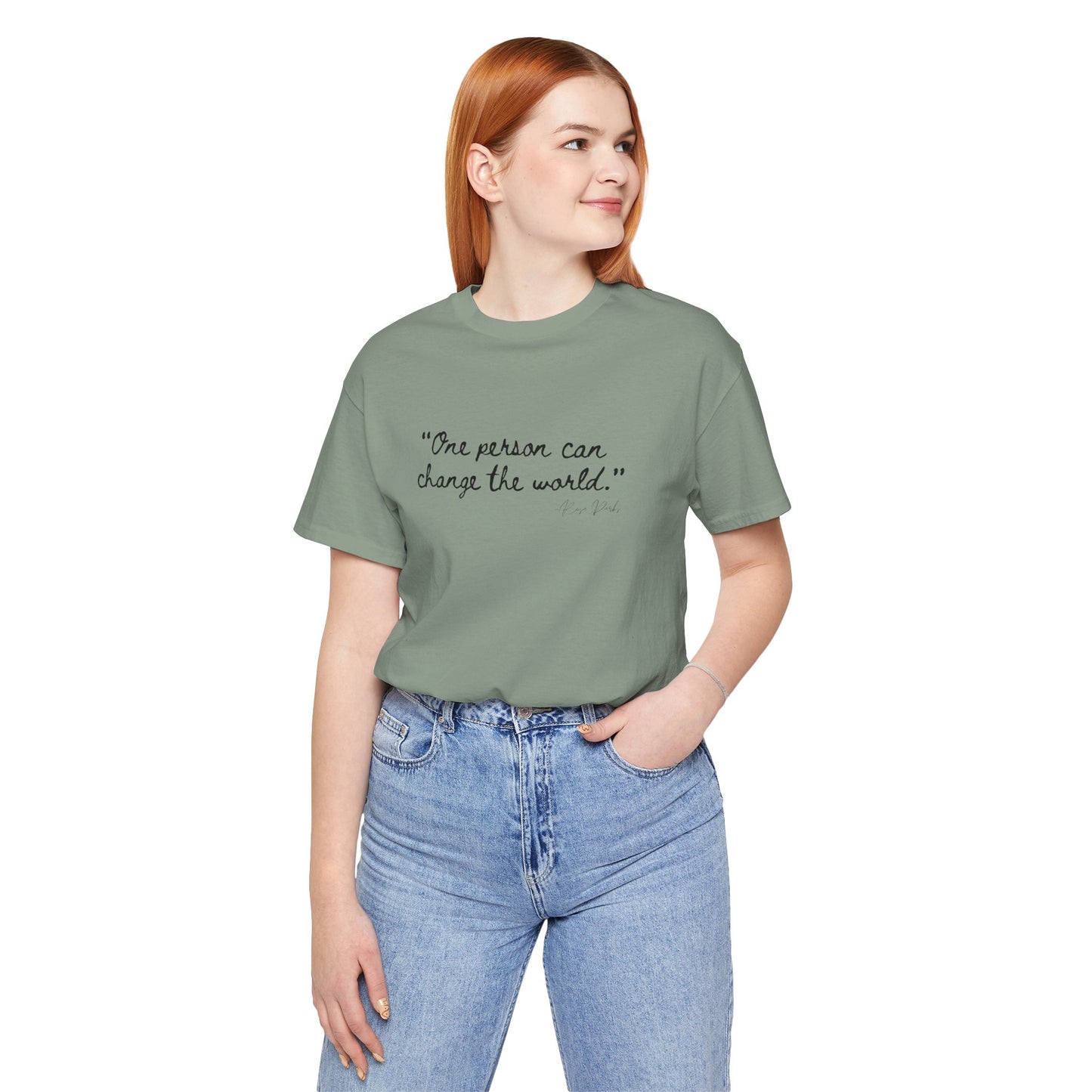 Rosa Parks Inspirational Quote Tee - "One Person Can Change The World" Unisex Jersey Short Sleeve Shirt