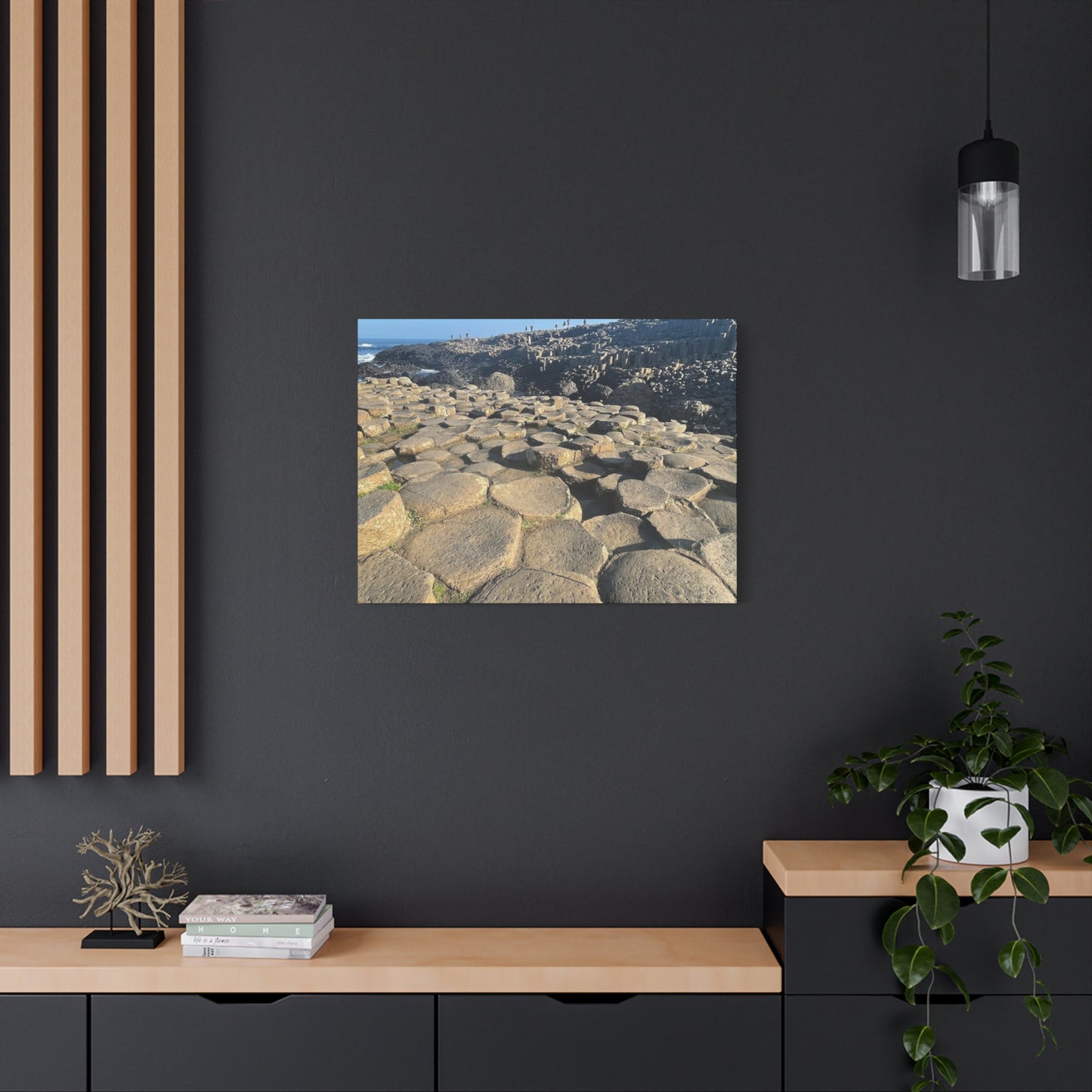 Hexagonal Rock Formation Matte Canvas Wall Art Basalt Columns Ireland