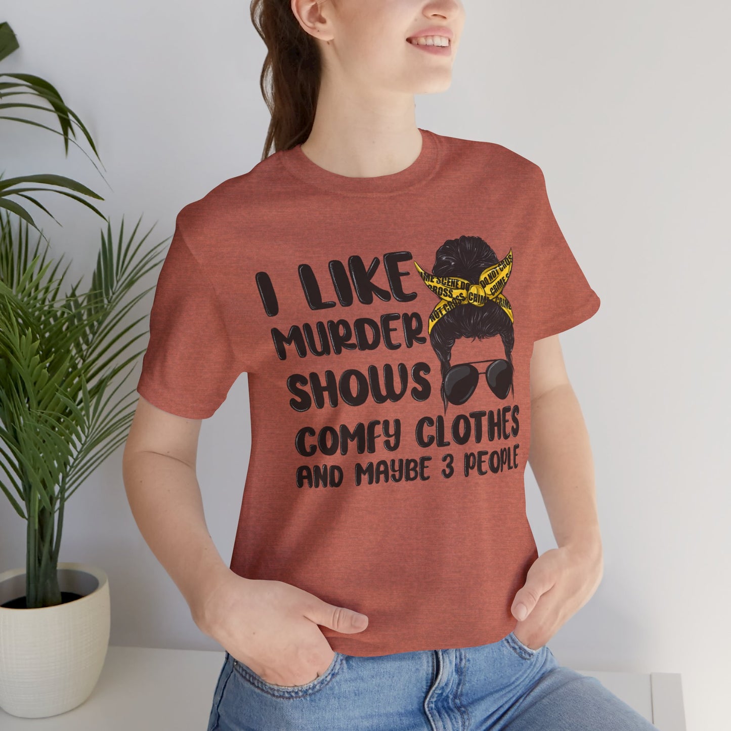 "I Like Murder Shows" Unisex Jersey Tee - Comfy Casual Shirt for True Crime Fans