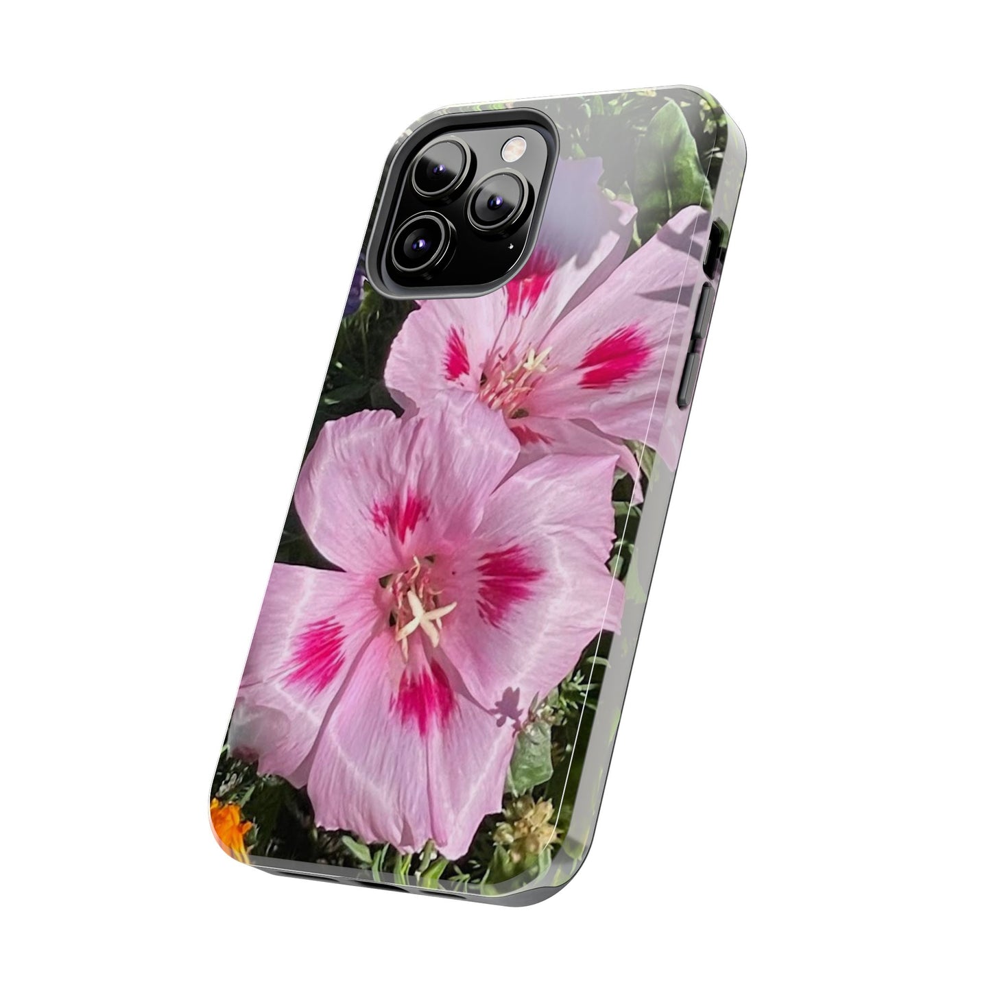Vibrant Floral Tough Phone Case - Durable Protection with Stunning Pink Flowers