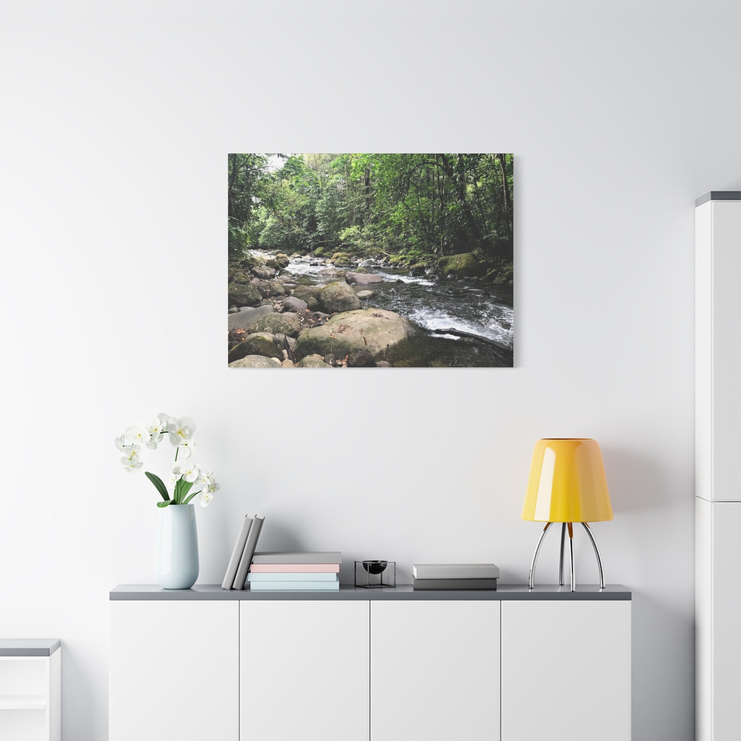 Serene Nature Canvas Wall Art – Tranquil River Landscape, 1.25" Stretched Print