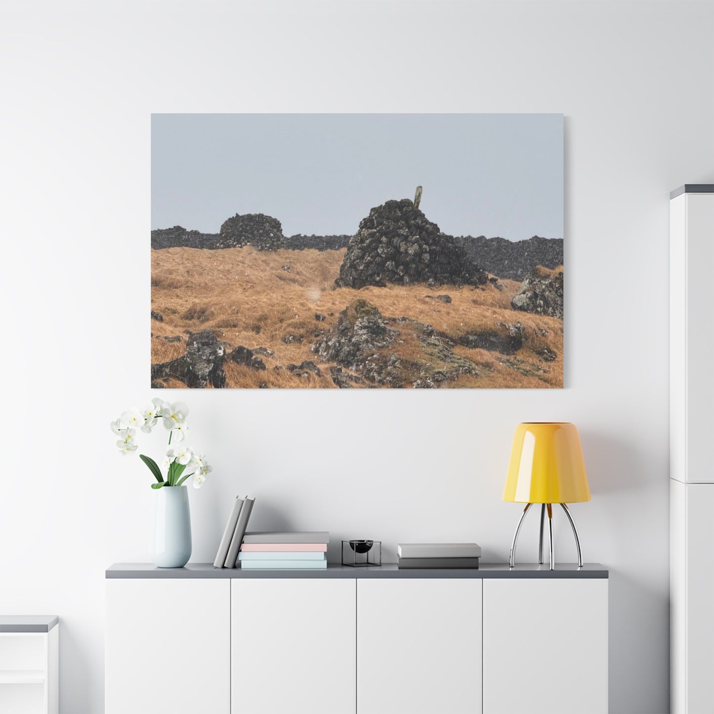 Nature-Inspired Stretched Canvas Art - Tranquil Rock Formation