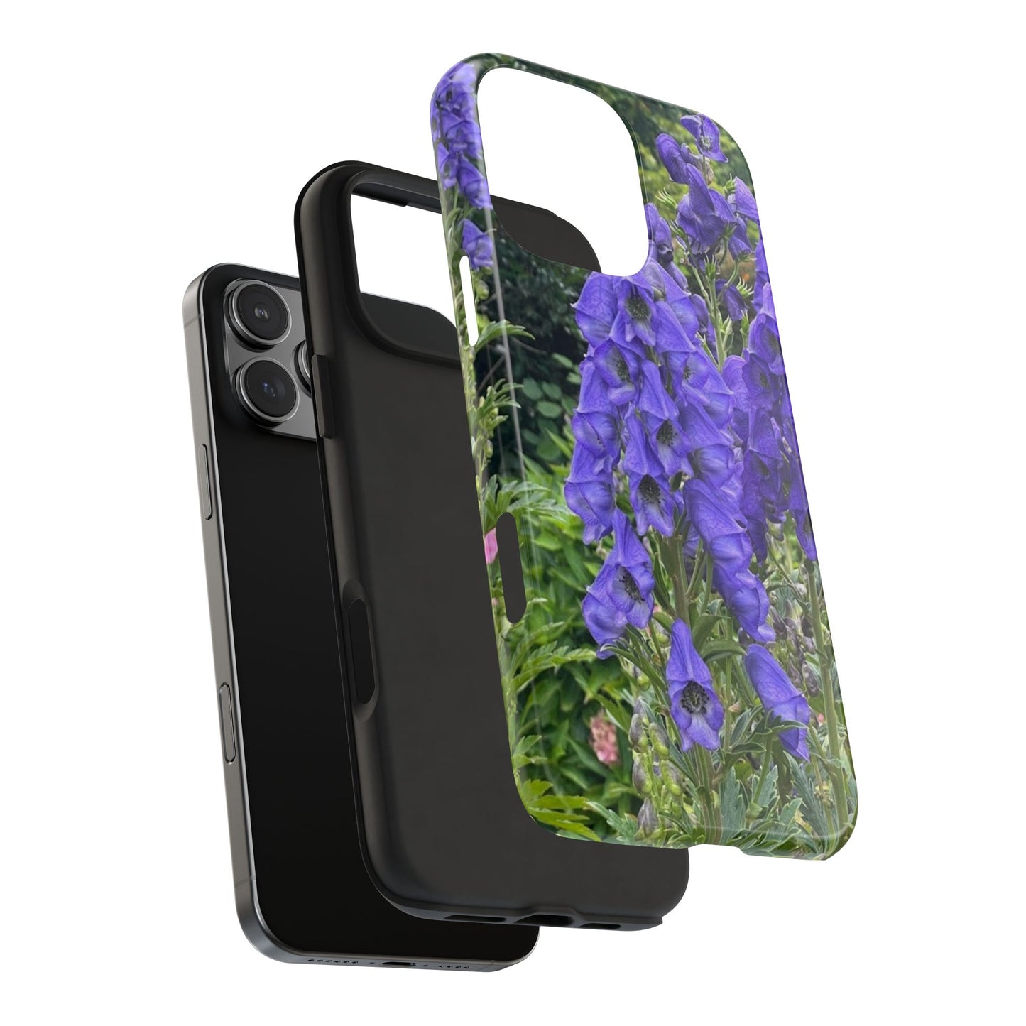 Elegant Floral Tough Phone Case - Purple Aconite Design