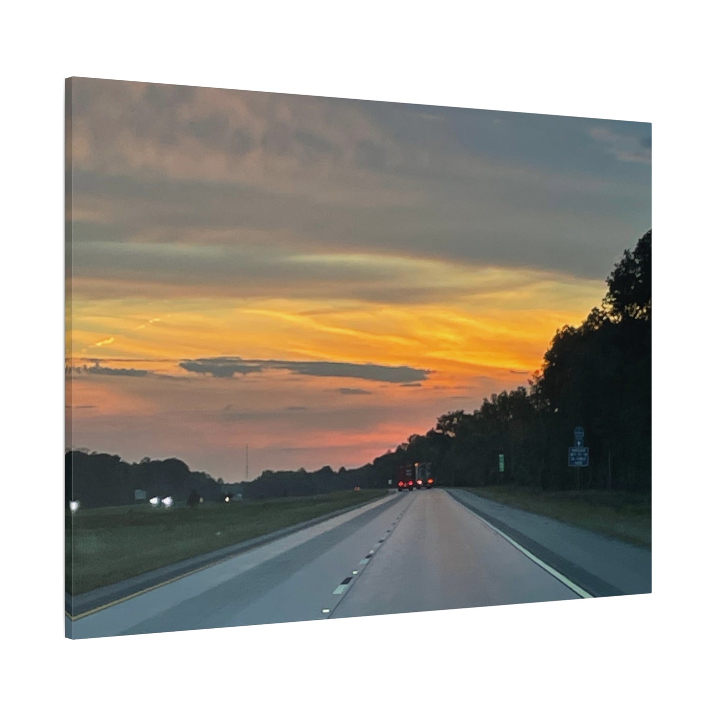 Sunset Roadway Canvas Print - Matte Stretched Artwork