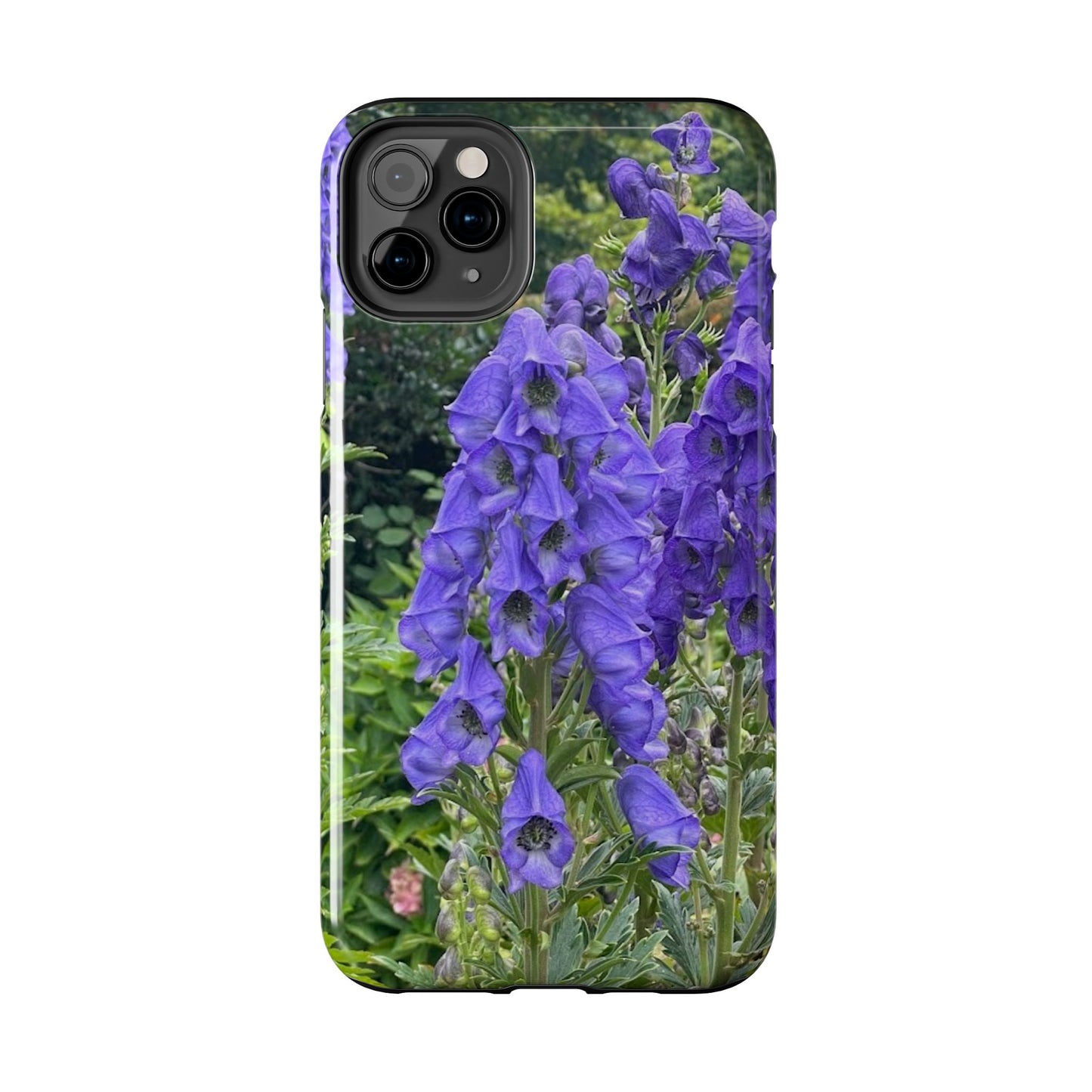 Elegant Floral Tough Phone Case - Purple Aconite Design