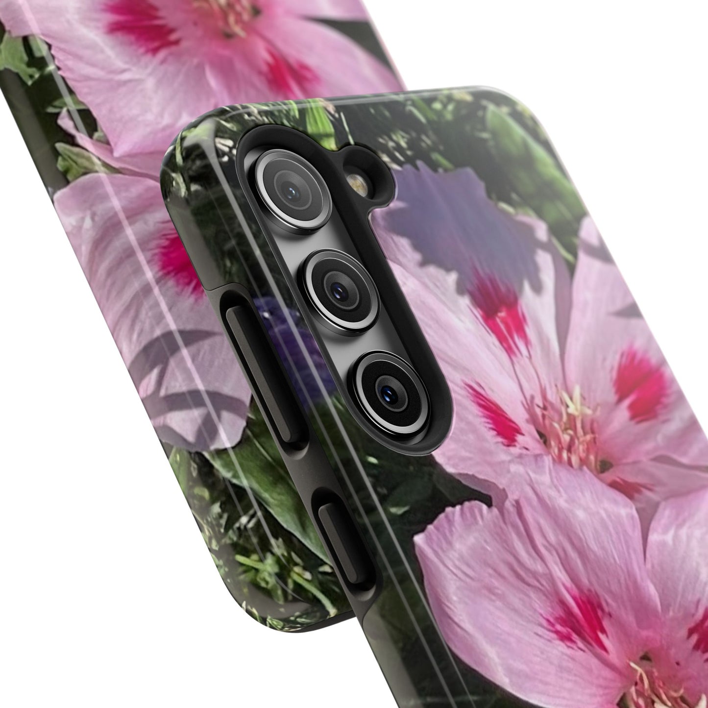 Vibrant Floral Tough Phone Case - Durable Protection with Stunning Pink Flowers