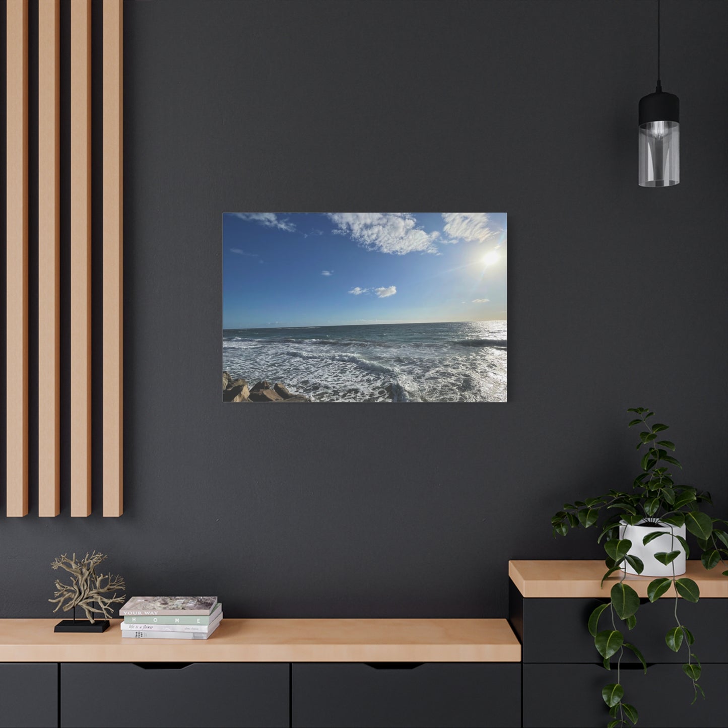 Ocean Waves Stretched Canvas Art - Serene Coastal Home Decor